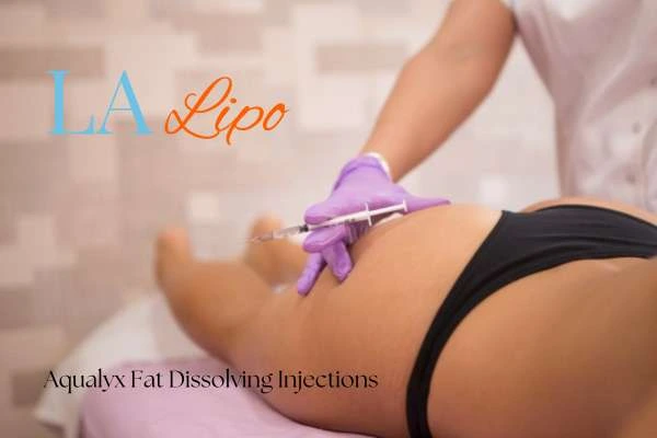 Woman having fat dissolving injections Woking on thighs
