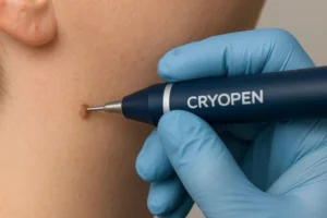 Person receiving skin tag removal Woking