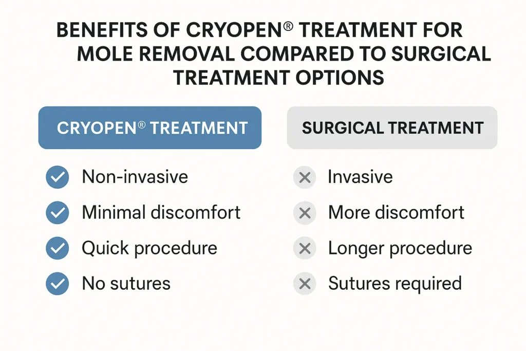 Benefits of facial mole removal Woking - call our team today to book a consultation