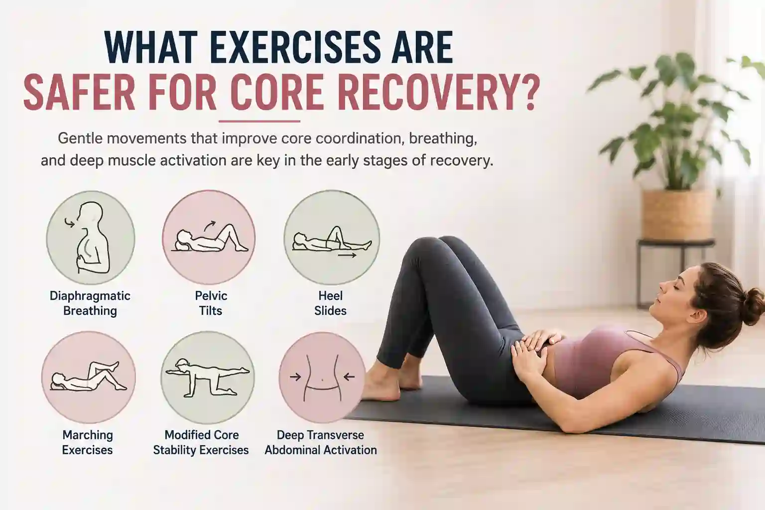 Which exercises may help diastasis recti Woking?